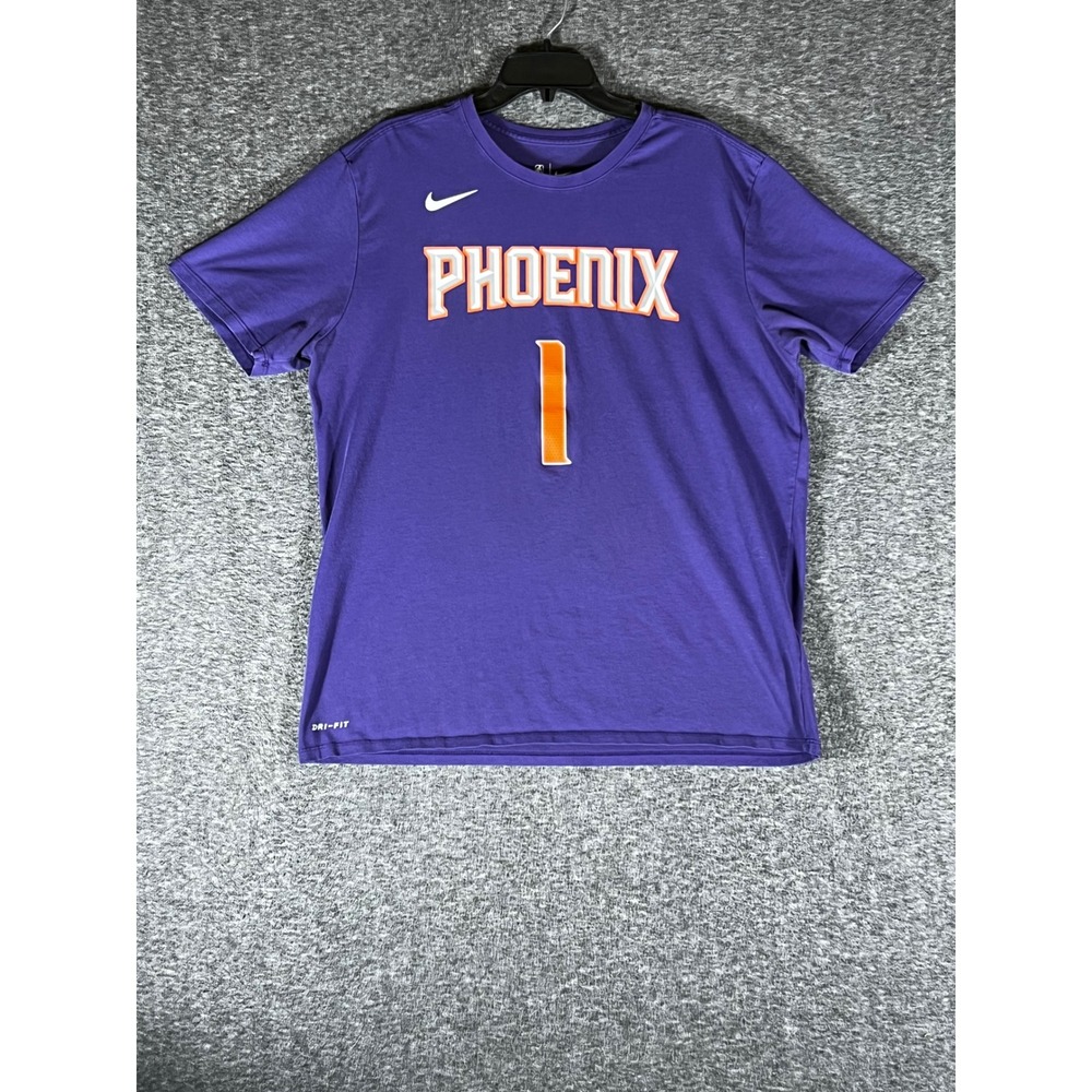 Nike NBA Phoenix Suns Devin Booker 1 Purple Dri-FIT T-Shirt Mens XL Athletic Cut